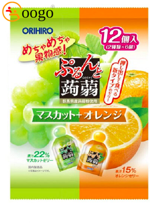 Purunto Konjac Jelly Pouch Muscat + Orange (1 box (12 bags)